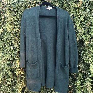 Madewell long green cardigan
